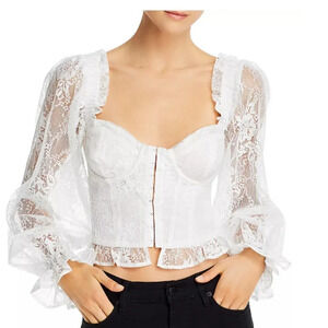 For Love & Lemons Cheyenne Lace Bustier Top size Large
